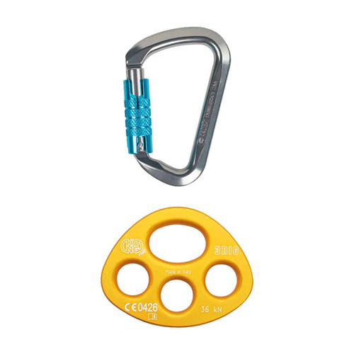 Silver ALUMINUM CARABINERS Kit With Orange Rigging Plates