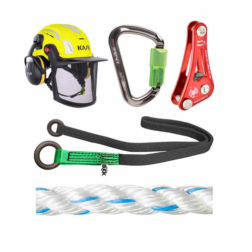 White, Blue Rig Rope , Savers And Hardware Kit With Black Zenith X Air Safety Helmet