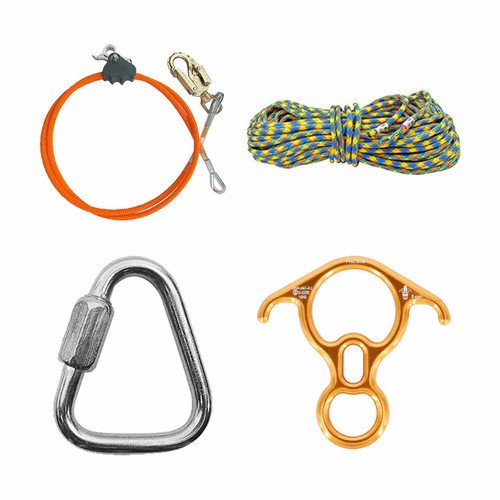 Drenaline Rope And Line Kit With Descenders And Quick Link Connector Kit