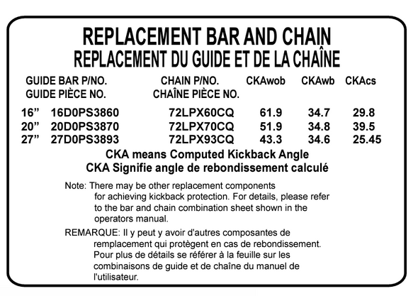 Echo Bar & Chain Label X524005760 OEM