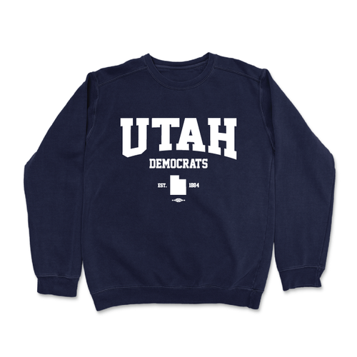 Collegiate Utah Democrats (Navy Crewneck Sweater)