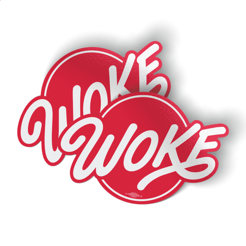 Woke (5" x 3.3" Vinyl Sticker -- Pack of Two!)