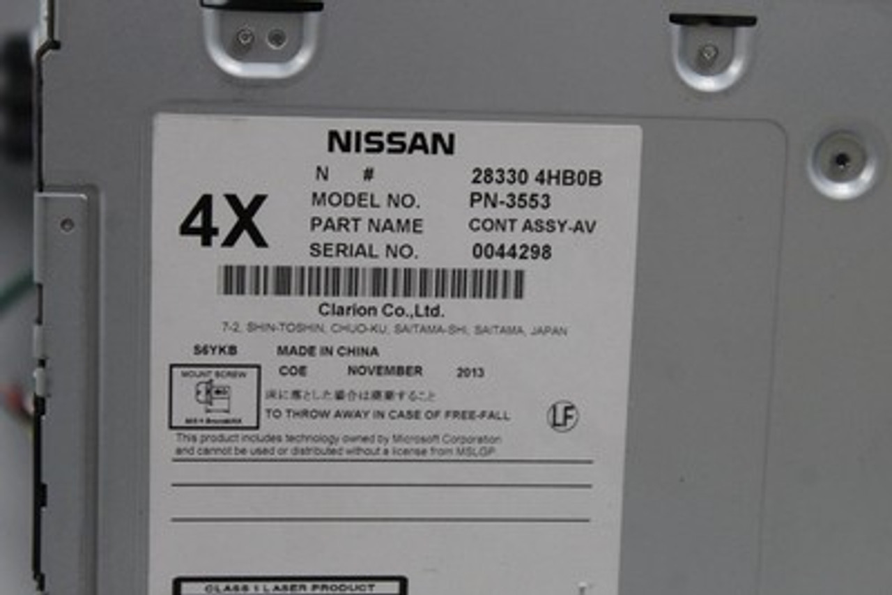 Audio Equipment Radio Am-fm-cd-receiver Console 2014-2018 INFINITI Q50 OEM 38397 283304HB0B, 259154HB0D, 283B03JA2A, 277604HG0A