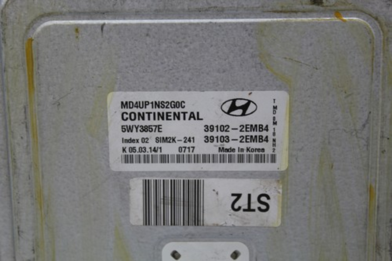 14 15 16 HYUNDAI ELANTRA ECU ECM ENGINE CONTROL MODULE COMPUTER 39102-2EMB4 OEM 14 15 16 HYUNDAI ELANTRA ECU ECM ENGINE CONTROL MODULE COMPUTER 39102-2EMB4 OEM