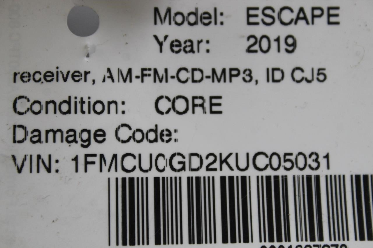 Audio Equipment Radio Receiver AM-FM-MP3 Fits 2015-2019 FORD ESCAPE OEM #45350 GJ5T19C107KA