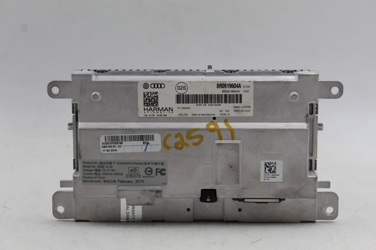Info-GPS-TV Screen Display Audio System Opt 8DS Fits 2013-2015 AUDI Q7 OEM 46081 8T0919604B, 8T0919604B