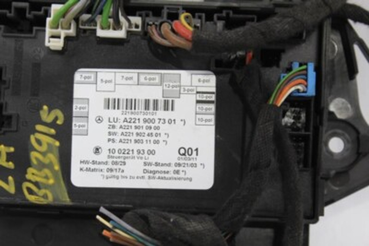 Driver Chassis ECM 221 Type Door Fits 2010-2013 MERCEDES S550 OEM #21671 A2219007301