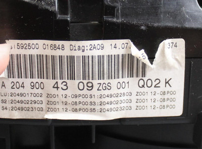 Speedometer  C250 RWD MPH Sport Pkg 54K Miles 2013 MERCEDES C-CLASS OEM #36749 A2049004309 high resolution2