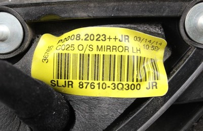 Driver Side View Mirror Power VIN B 8th Digit Turbo 2014 HYUNDAI SONATA #36582 876103Q300