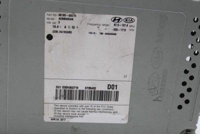 Audio Equipment Radio Receiver US Market Fits 2017-2019 KIA NIRO OEM #23206 96160-G5010 high resolution2