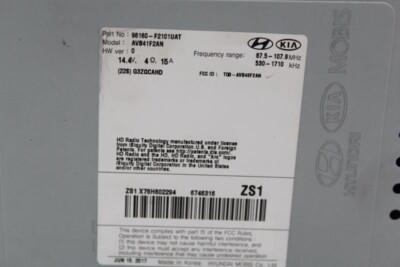 Audio Equipment Radio Receiver Sedan Fits 2017-2018 HYUNDAI ELANTRA OEM #23234 96160-F2101UAT