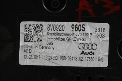 Speedometer Convertible MPH Fits 2017-2018 AUDI A3 OEM #19858 8V0920960S high resolution2