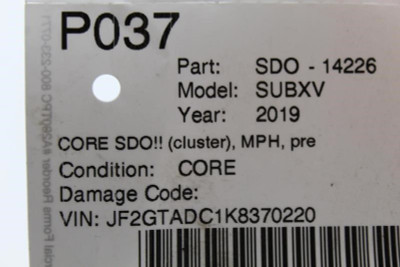 Speedometer Cluster 6K Miles MPH 2019 SUBARU CROSSTREK OEM #14519 85003FL210 high resolution2