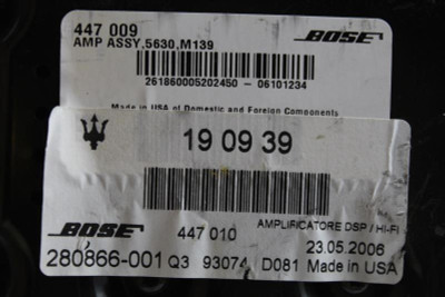 Audio Equipment Radio 2006 MASERATI M138 OEM #14261 280866-001 high resolution2