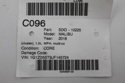 Speedometer Cluster 137K Miles MPH 2017-2018 CHEVROLET MALIBU OEM #14146 84265612 high resolution2