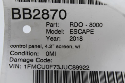 Audio Equipment Radio Control Panel Without Navigation Fits 15-18 FOCUS 11967 F1ET18K11LD high resolution2