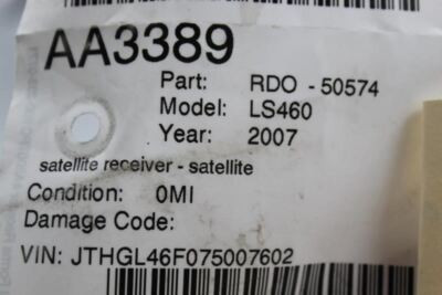 Audio Equipment Radio Satellite Receiver US Market Fits 08 LEXUS LS600HL 13181 86180-50280