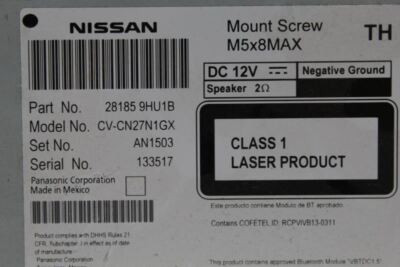Audio Equipment Radio Receiver Am-fm-cd Sv Fits 18 ALTIMA 11737 281859HU1B