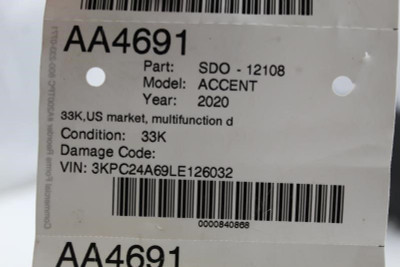 Speedometer 38K Miles US Market 3.5" Display Screen 2019-2020 KONA #11248 94011J9360 high resolution2