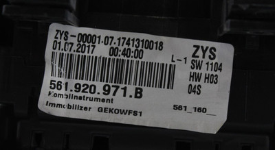 Speedometer Cluster MPH ID 561920981D 35K Miles Fits 2018-19 VW PASSAT OEM 36604 high resolution2