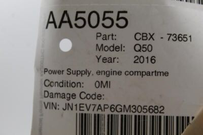 Chassis ECM Supply Engine Compartment Power Fits 13-20 PATHFINDER 11504 237F05CA0A