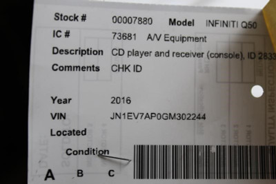 Audio Equipment Radio Am-fm-cd-receiver Console Fits 14-18 INFINITI Q50 11594 28330-4HB4A high resolution2