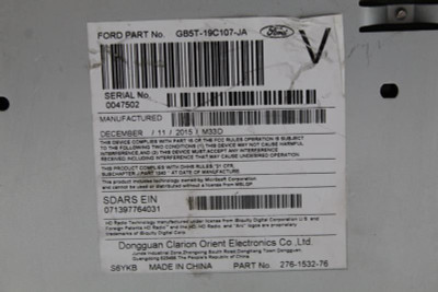Audio Equipment Radio Receiver AM-FM-CD 2016-2017 FORD EXPLORER OEM #8931 GB5T-19C107-JA high resolution2
