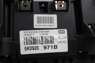 Speedometer Cluster 75K Miles MPH Opt 9Q5 Fits 2010-11 VOLKSWAGEN GOLF OEM 37490 5K0920971B high resolution2