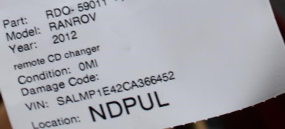 Audio Equipment Radio Remote CD Changer 2005-2012 RANGE ROVER OEM #9519 A42-19C043-AA high resolution2