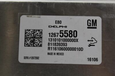Engine ECU ECM Electronic Control Module 2016 CHEVROLET CRUZE OEM #7314 12675580