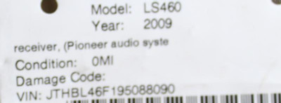 Audio Equipment Radio Receiver Mark Levinson Fits 07-09 LEXUS LS460 4073 86120-50F00 high resolution2
