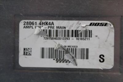 Audio Equipment Radio Amplifier Bose Audio System Fits 16 INFINITI Q50 3218 280614HK4A