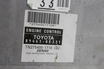 Engine ECM Electronic Control Module 3.5L VIN K Fits 09-10 HIGHLANDER 12916 89661-0E331
