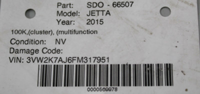 15 16 17 VOLKSWAGEN JETTA 100K INSTRUMENT CLUSTER GAUGE SPEEDOMETER OEM 5C6920954B high resolution2