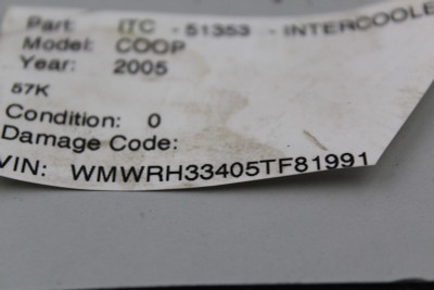02 03 04 05 06 07 08 (2002-2008) MINI COOPER INTERCOOLER 57K S TURBO OEM 15153680 high resolution2 02 03 04 05 06 07 08 (2002-2008) MINI COOPER INTERCOOLER 57K S TURBO OEM 15153680 high resolution2
