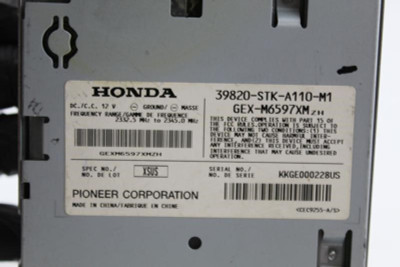 Audio Equipment Radio Satellite Unit US Market Base Fits 10-12 RDX 2996 39820-STK-A110-M1 high resolution2