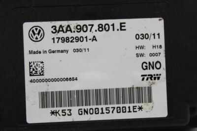 Chassis ECM Electric Parking Brake 2012-2017 VOLKSWAGEN CC 3AA907801 OEM  #84