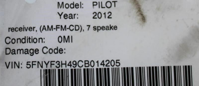 Audio Equipment Radio Receiver Am-fm-cd 7 Speaker EX Fits 12 PILOT 1515 39100-S2A-L111-M1 high resolution2