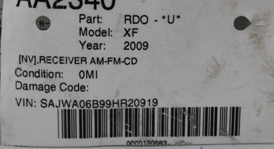 09 10 11 JAGUAR XF AM/FM RADIO CD PLAYER RECEIVER W/ UNLOCK CODE OEM high resolution2