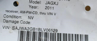 Audio Equipment Radio Receiver Am-fm-cd Thru VIN V18025 Fits 10-11 XJ 1816 AF6N-18C815-JJ high resolution2