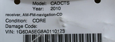 Audio Equipment Radio Receiver Station Wgn Opt U2T Fits 08-14 CTS 1109 20857844 high resolution2