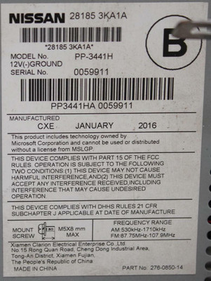 13 14 15 16 NISSAN PATHFINDER AM/FM RADIO CD PLAYER RECEIVER 281853KA1A high resolution2