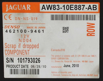 07 08 09 10 11 12 13 14 15 JAGUAR XF NAVIGATION DVD CD PLAYER 462100-9461