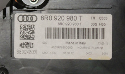 13 14 15 16 AUDI Q5 INSTRUMENT CLUSTER GAUGE SPEEDOMETER 8R0920980T OEM high resolution2