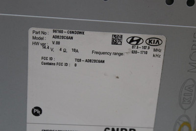 Audio Equipment Radio Receiver US Market ID 96160C6ND0WK 2020 KIA SORENTO #39319 96160-C6ND0WK high resolution2