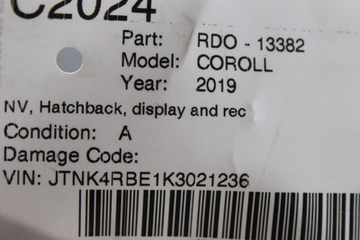 Audio Equipment Radio Hatchback Display And Receiver 2019-2020 COROLLA #39308 86140-12210 high resolution2