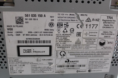 Audio Equipment Radio Receiver Radio 5" Display Opt I6W Fits 17 BEETLE 36433 561035150A high resolution2