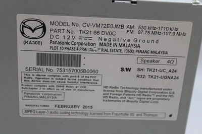 Audio Equipment Radio Receiver Bluetooth Am-fm-cd Fits 13-15 MAZDA CX-9 39985 TK2266DV0