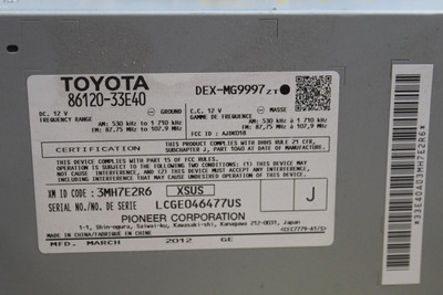 Audio Equipment Radio Receiver Fits 2010-2012 LEXUS ES350 OEM #36423 86120-33E40 high resolution2