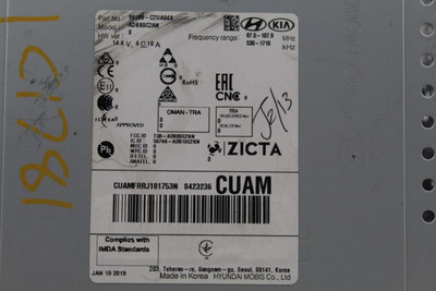 Audio Equipment Radio Receiver Assembly Fits 2018-2019 HYUNDAI SONATA OEM #33690 96160-C2UA04X high resolution2